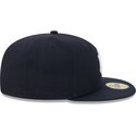 casquette-plate-bleue-marine-ajustee-59fifty-side-script-new-york-yankees-mlb-new-era