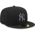 cappello-piatto-nero-aderente-59fifty-side-script-dei-new-york-yankees-mlb-di-new-era