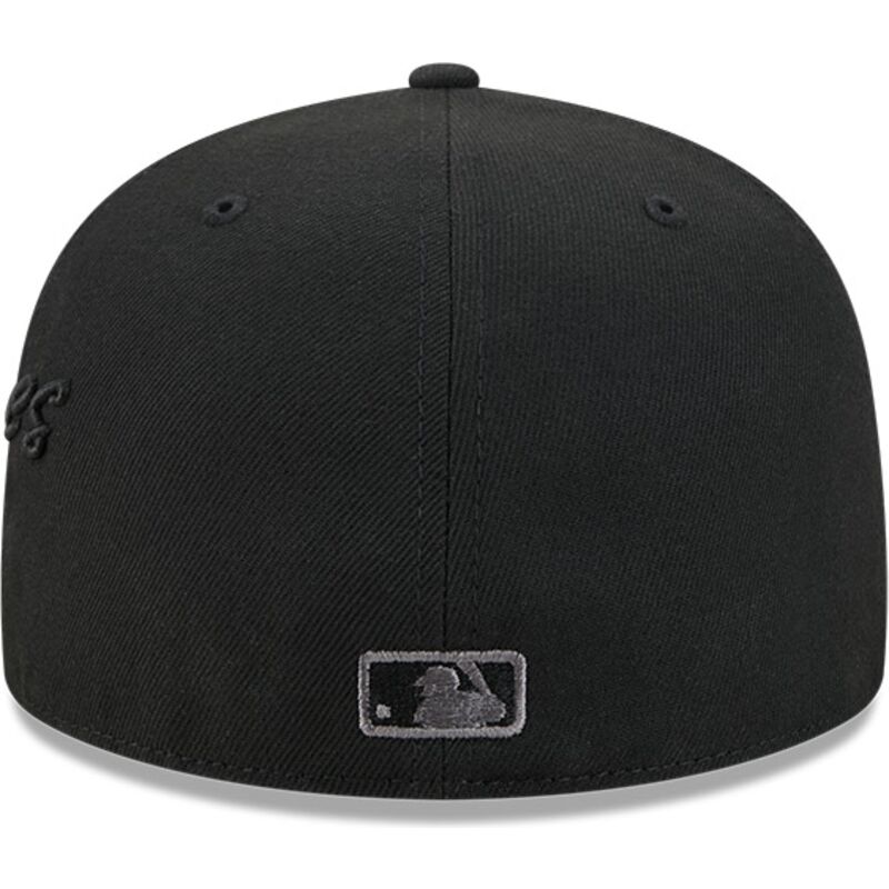 cappello-piatto-nero-aderente-59fifty-side-script-dei-new-york-yankees-mlb-di-new-era