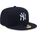 cappello-piatto-blu-marino-aderente-59fifty-rhinestone-badge-dei-new-york-yankees-mlb-di-new-era