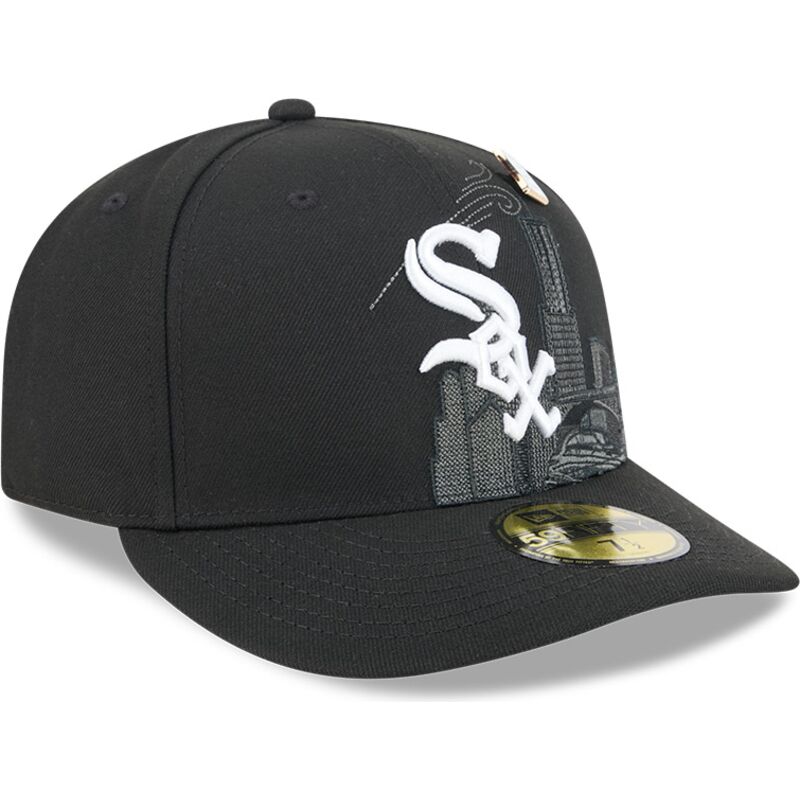 cappello-curvo-nero-aderente-59fifty-pin-na-lifestyle-f1-dei-chicago-white-sox-mlb-di-new-era