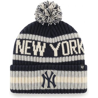 Cappello pompon blu marino Bering Cuff Knit dei New York Yankees MLB di 47 Brand