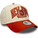 mutzen-gebogen-beige-snapback-e-frame-wordmark-suede-der-new-york-yankees-mlb-von-new-era