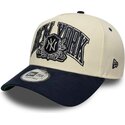 mutzen-gebogen-beige-snapback-e-frame-wordmark-suede-der-new-york-yankees-mlb-von-new-era