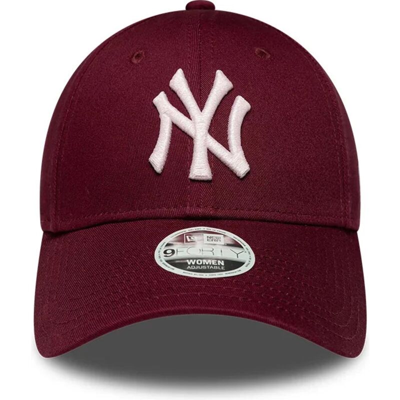mutzen-gebogen-rot-verstellbares-band-rosa-9forty-metallic-der-new-york-yankees-mlb-von-new-era