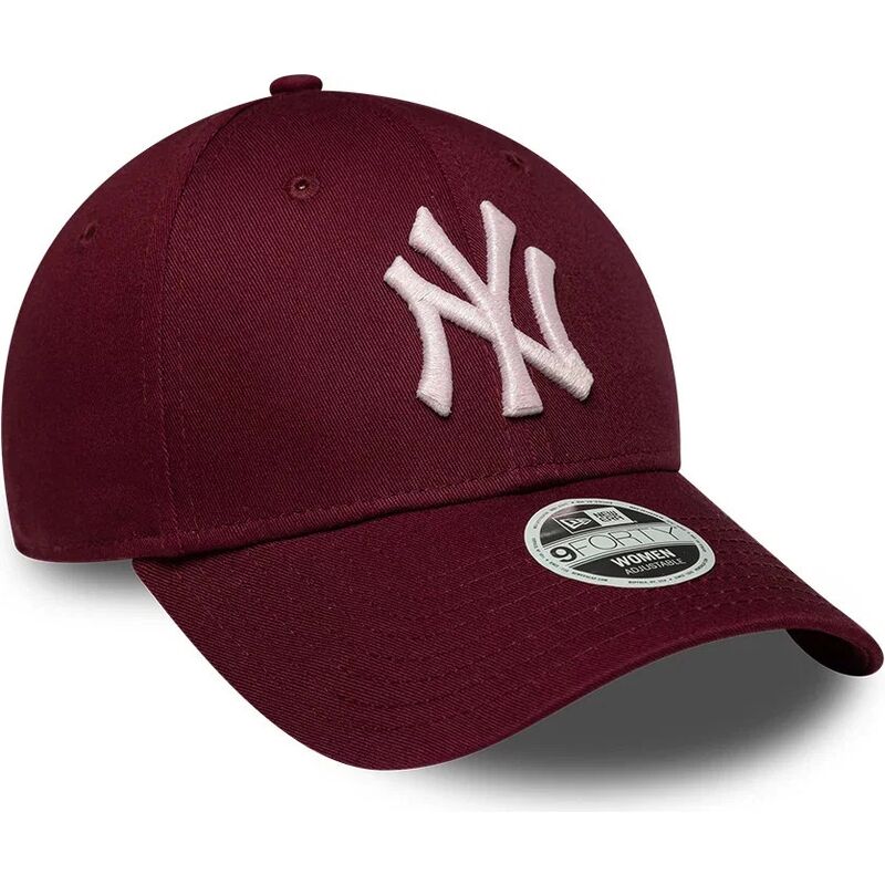 cappello-curvo-rosso-cinghia-regolabile-rosa-9forty-metallic-dei-new-york-yankees-mlb-di-new-era