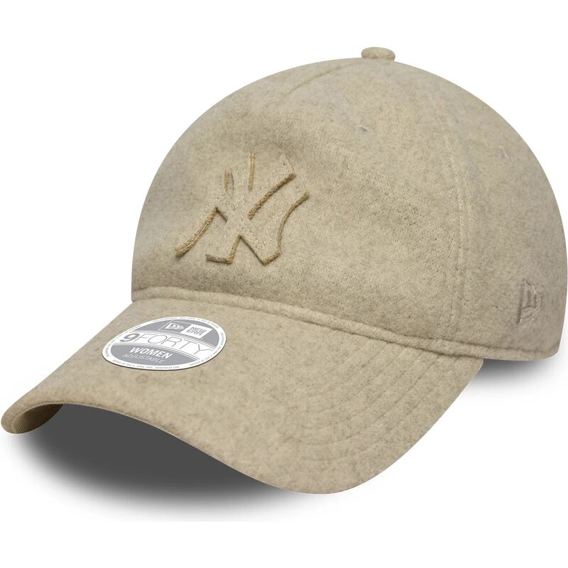 casquette-courbee-beige-ajustable-avec-logo-beige-9twenty-a-frame-melton-luxe-new-york-yankees-mlb-new-era