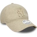 cappello-curvo-beige-cinghia-regolabile-9twenty-a-frame-melton-luxe-dei-new-york-yankees-mlb-di-new-era