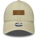 mutzen-gebogen-beige-verstellbares-band-9twenty-denim-der-new-york-yankees-mlb-von-new-era