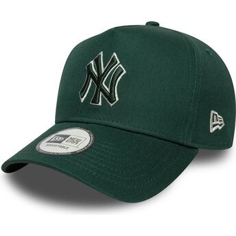 Cappello curvo verde snapback E Frame Team Outline dei New York Yankees MLB di New Era