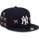 casquette-plate-bleue-marine-ajustee-59fifty-spike-lee-crossed-bats-new-york-yankees-mlb-new-era