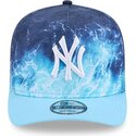 mutzen-gebogen-blau-snapback-9fifty-a-frame-deep-water-der-new-york-yankees-mlb-von-new-era