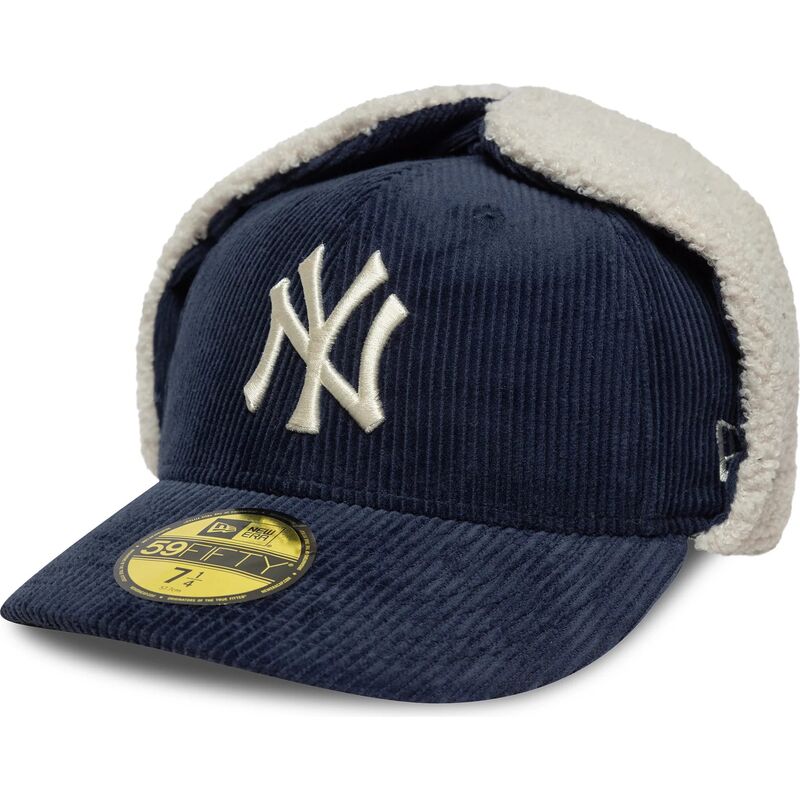 cappello-curvo-blu-marino-aderente-59fifty-cord-dog-ear-dei-new-york-yankees-mlb-di-new-era