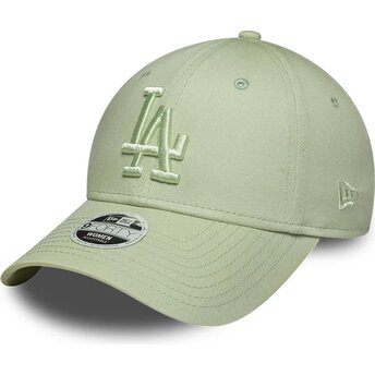 Casquette courbée verte ajustable pour femme avec logo vert 9FORTY League Essential Los Angeles Dodgers MLB New Era