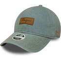 cappello-curvo-blu-cinghia-regolabile-9twenty-denim-dei-los-angeles-dodgers-mlb-di-new-era
