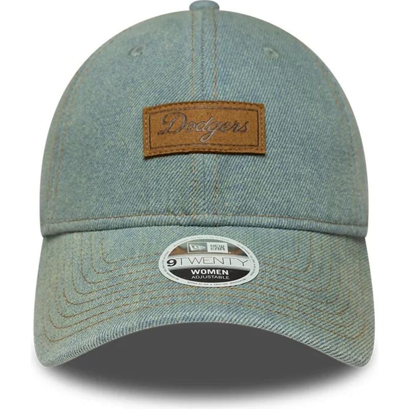cappello-curvo-blu-cinghia-regolabile-9twenty-denim-dei-los-angeles-dodgers-mlb-di-new-era