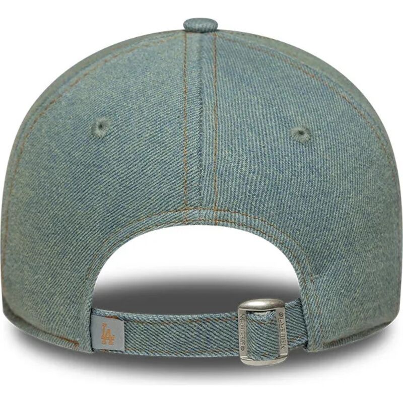 casquette-courbee-bleue-ajustable-pour-femme-avec-logo-marron-9twenty-denim-los-angeles-dodgers-mlb-new-era