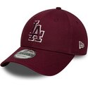 mutzen-gebogen-rot-verstellbares-band-9forty-team-outline-der-los-angeles-dodgers-mlb-von-new-era