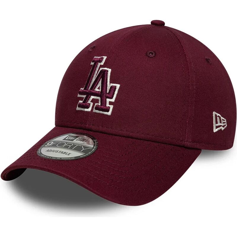 mutzen-gebogen-rot-verstellbares-band-9forty-team-outline-der-los-angeles-dodgers-mlb-von-new-era