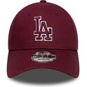 cappello-curvo-rosso-cinghia-regolabile-9forty-team-outline-dei-los-angeles-dodgers-mlb-di-new-era