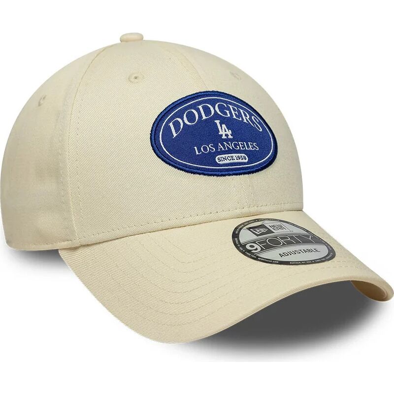 mutzen-gebogen-creme-verstellbares-band-9forty-patch-der-los-angeles-dodgers-mlb-von-new-era
