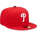 cappello-piatto-rosso-aderente-59fifty-ac-perf-dei-philadelphia-phillies-mlb-di-new-era