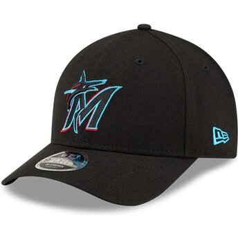 Cappello curvo nero snapback 9FORTY M-Crown Player Replica dei Miami Marlins MLB di New Era