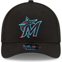 casquette-courbee-noire-snapback-9forty-m-crown-player-replica-miami-marlins-mlb-new-era