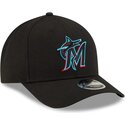 cappello-curvo-nero-snapback-9forty-m-crown-player-replica-dei-miami-marlins-mlb-di-new-era