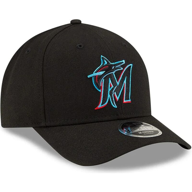 casquette-courbee-noire-snapback-9forty-m-crown-player-replica-miami-marlins-mlb-new-era