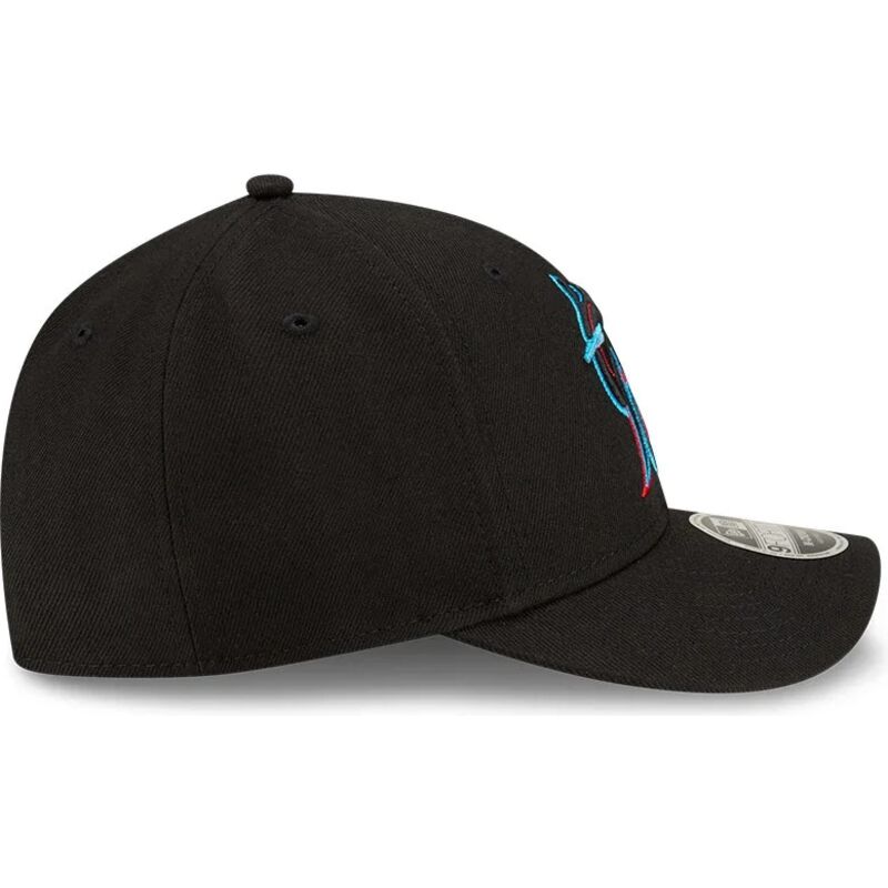 casquette-courbee-noire-snapback-9forty-m-crown-player-replica-miami-marlins-mlb-new-era