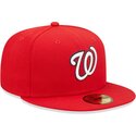 cappello-piatto-rosso-aderente-59fifty-ac-perf-dei-washington-nationals-mlb-di-new-era