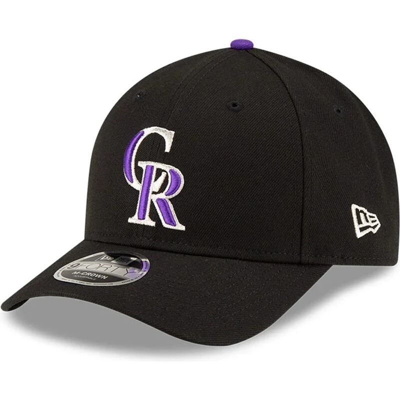 casquette-courbee-noire-snapback-avec-logo-violet-9forty-m-crown-player-replica-colorado-rockies-mlb-new-era