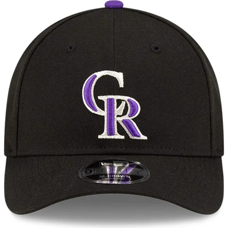cappello-curvo-nero-snapback-9forty-m-crown-player-replica-dei-colorado-rockies-mlb-di-new-era