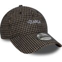 casquette-courbee-marron-ajustable-9twenty-herringbone-fc-barcelona-laliga-new-era