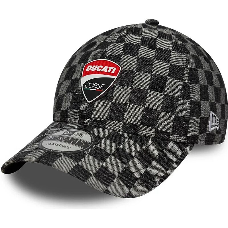 casquette-courbee-noire-ajustable-9twenty-check-ducati-motor-motogp-new-era