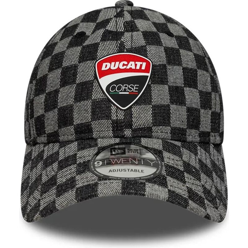 casquette-courbee-noire-ajustable-9twenty-check-ducati-motor-motogp-new-era