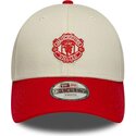 cappello-curvo-beige-cinghia-regolabile-per-bambino-9forty-contrast-dei-manchester-united-football-club-premier-league-di-new-er