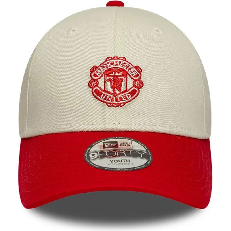 mutzen-gebogen-beige-verstellbares-band-fur-kinder-9forty-contrast-der-manchester-united-football-club-premier-league-von-new-er