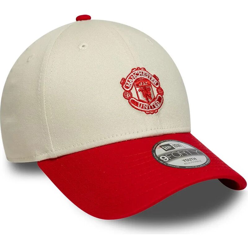 mutzen-gebogen-beige-verstellbares-band-fur-kinder-9forty-contrast-der-manchester-united-football-club-premier-league-von-new-er