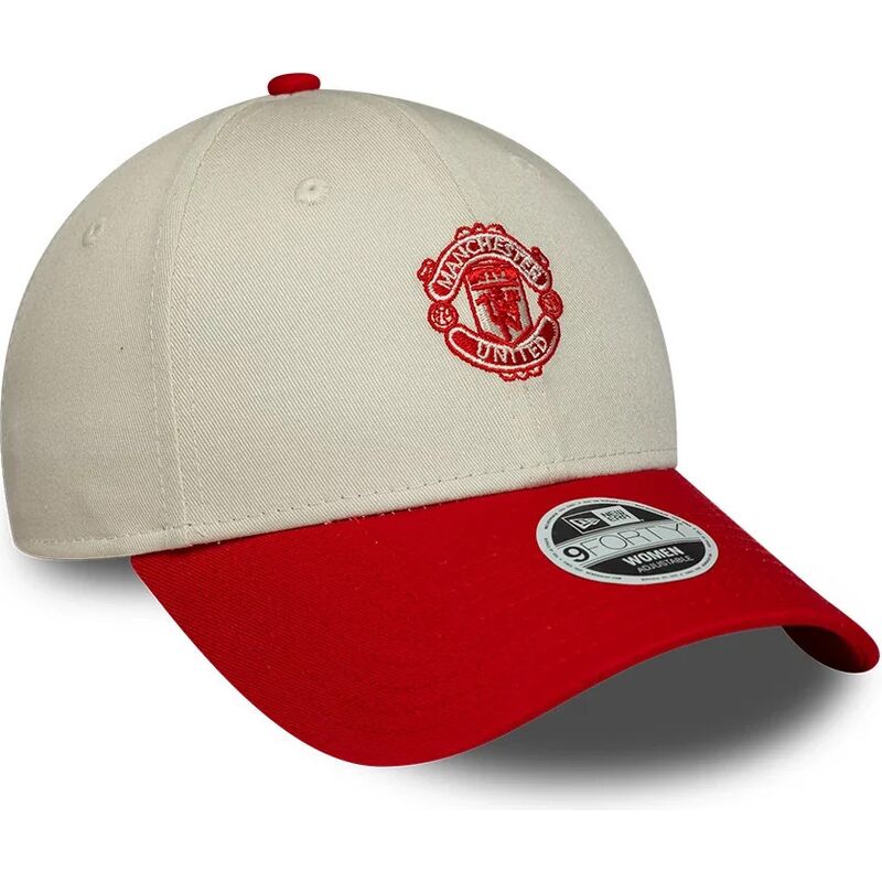 casquette-courbee-beige-et-rouge-ajustable-pour-femme-9forty-contrast-manchester-united-football-club-premier-league-new-era