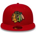 mutzen-flach-rot-angepasst-59fifty-basic-der-chicago-blackhawks-nhl-von-new-era