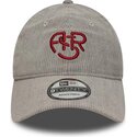 cappello-curvo-grigio-cinghia-regolabile-9twenty-fleck-cord-dei-associazione-sportiva-roma-serie-a-di-new-era