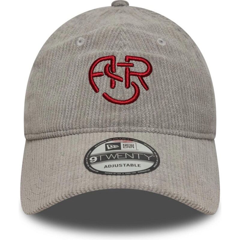 cappello-curvo-grigio-cinghia-regolabile-9twenty-fleck-cord-dei-associazione-sportiva-roma-serie-a-di-new-era