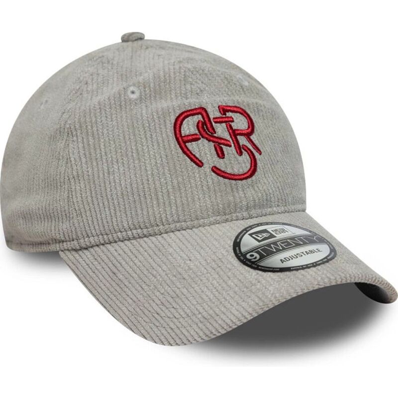 cappello-curvo-grigio-cinghia-regolabile-9twenty-fleck-cord-dei-associazione-sportiva-roma-serie-a-di-new-era