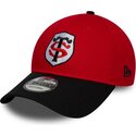 casquette-courbee-rouge-et-noire-snapback-9forty-team-stade-toulousain-top-14-new-era
