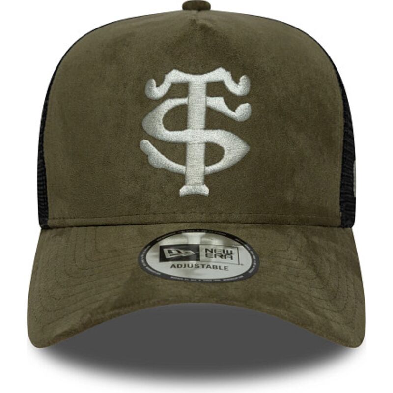 casquette-trucker-verte-et-noire-e-frame-faux-suede-stade-toulousain-top-14-new-era