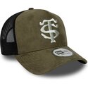 casquette-trucker-verte-et-noire-e-frame-faux-suede-stade-toulousain-top-14-new-era