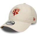cappello-curvo-beige-cinghia-regolabile-9twenty-faux-suede-dei-stade-toulousain-top-14-di-new-era