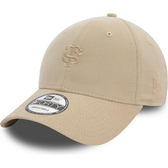 Casquette courbée beige ajustable avec logo beige 9FORTY Baby Cord Stade Toulousain Top 14 New Era